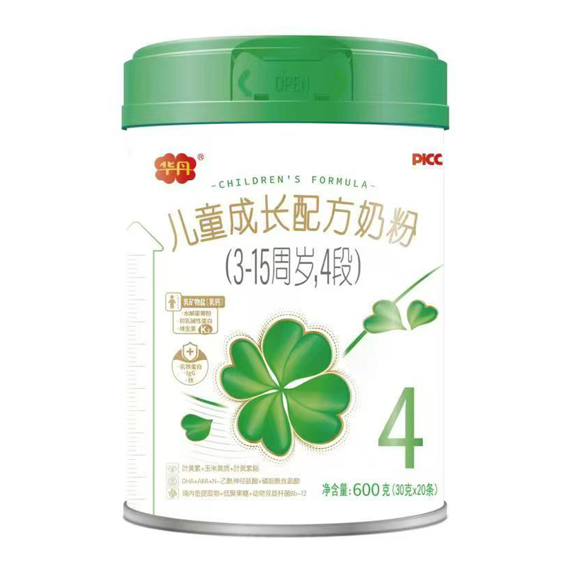 華丹兒童成長配方奶粉4段600克獨(dú)立袋裝