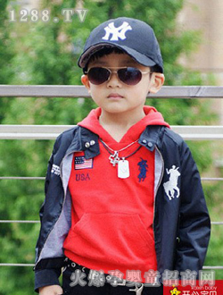 開(kāi)心寶貝深藍(lán)色外套