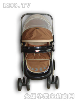 小貝樂(lè)兒童手推車T-128-1咖啡色