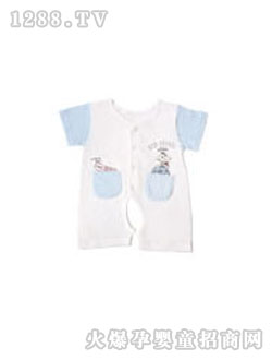 愛佳寶小王子迷你桃領(lǐng)開襠哈衣