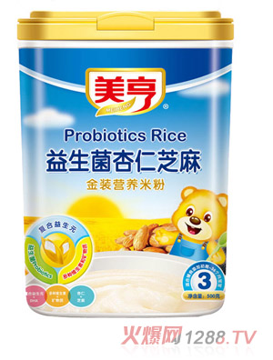 美亨益生菌杏仁芝麻營養(yǎng)米粉3段