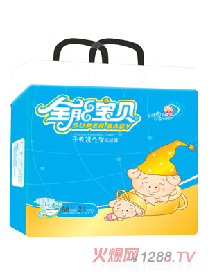 全能寶貝中包干爽透氣紙尿褲M(mǎn)碼24片