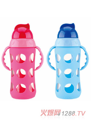 希希&樂(lè)樂(lè)手握玻璃學(xué)飲杯300ml