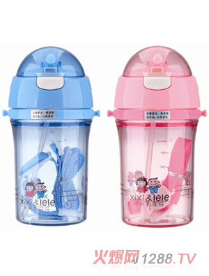 希希&樂(lè)樂(lè)背帶學(xué)飲杯400ml無(wú)手柄