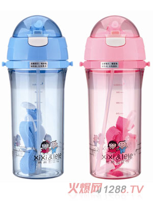 希希&樂(lè)樂(lè)背帶學(xué)飲杯550ml無(wú)手柄