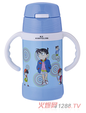 天使貝貝棒棒糖帶手柄兒童水杯藍色