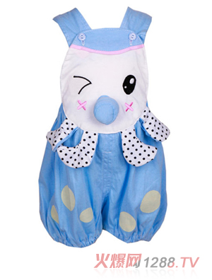 小貝殼純棉連身衣爬服（藍(lán)）