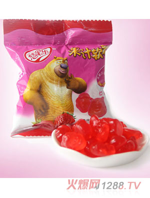 熊出沒(méi)25g五連包果汁軟糖草莓味