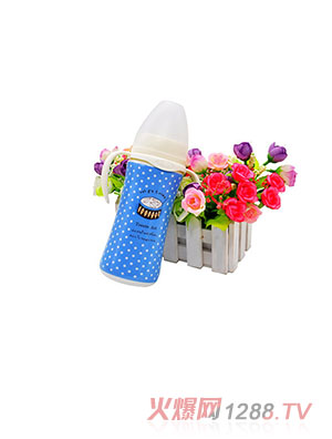 貝斯比幻彩瓷弧形寬口自動(dòng)奶瓶藍(lán)色