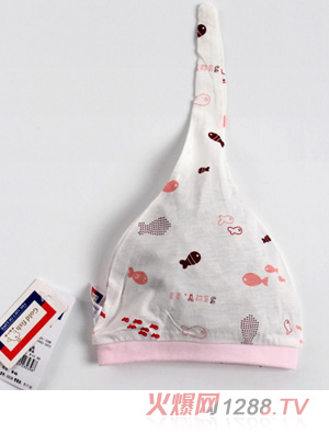 金色小魚單面竹纖維寶寶帽