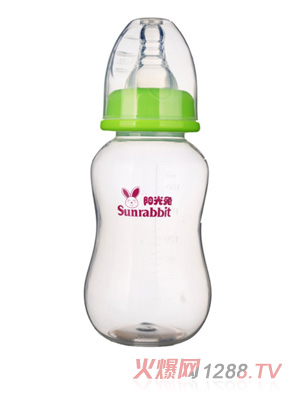 陽光兔新生兒210ML標(biāo)口奶瓶綠色