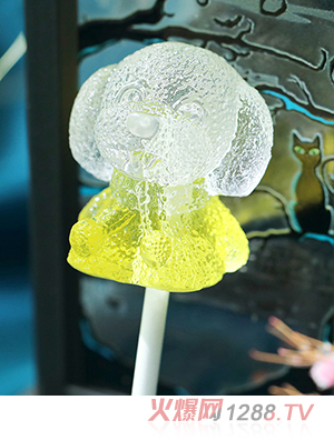 米唐たき動(dòng)物派對(duì)棒棒糖-小狗漸變黃色