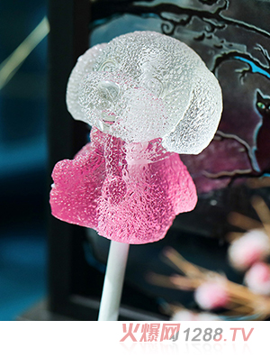 米唐たき動(dòng)物派對(duì)棒棒糖-小狗漸變紅色