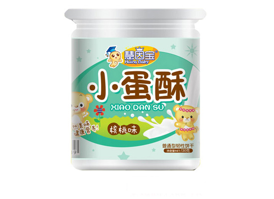 慧因寶小蛋酥核桃味餅干桶裝