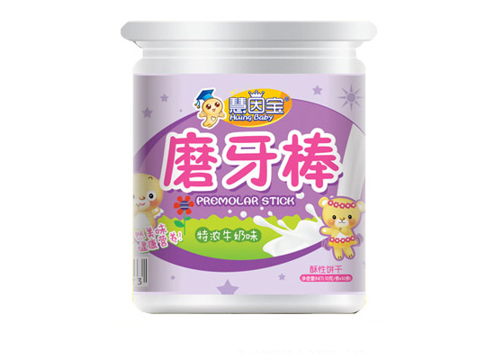 慧因寶磨牙棒牛奶味餅干桶裝