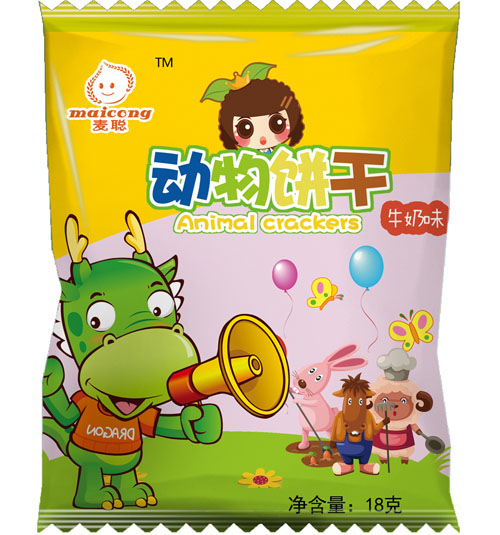 麥聰動(dòng)物餅干牛奶味