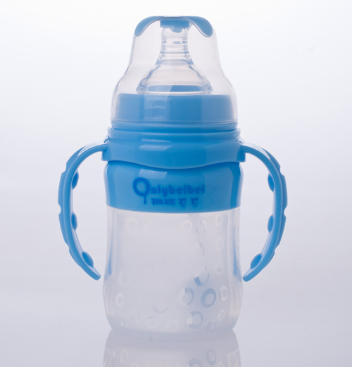 唯昵貝貝寬口硅膠奶瓶160ml藍色