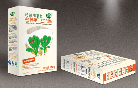 邁葆鈣鐵鋅菠菜金裝手工空心面