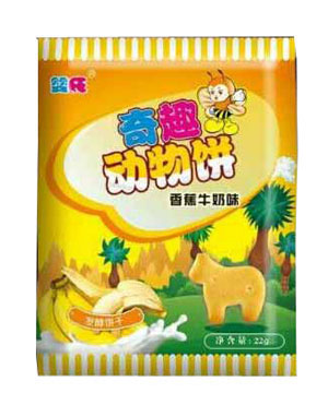 嬰氏香蕉牛奶味奇趣動物餅干袋裝